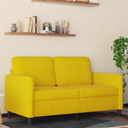 vidaXL Divano a 2 Posti giallo 120 cm in Velluto