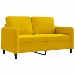 vidaXL Divano a 2 Posti giallo 120 cm in Velluto - Vista aggiuntiva 2