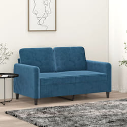 vidaXL Divano a 2 Posti Blu 120 cm in Velluto