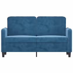 vidaXL Divano a 2 Posti Blu 120 cm in Velluto - Vista aggiuntiva 3
