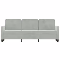 vidaXL Divano a 3 Posti Grigio Chiaro 180 cm in Velluto - Vista aggiuntiva 3