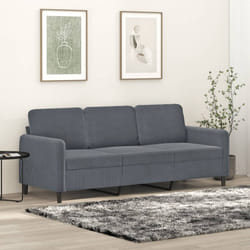 Divano a 3 Posti Grigio Scuro 180 cm in Vellutocod mxl 131145