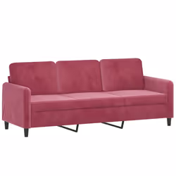 Divano a 3 Posti Rosso Vino 180 cm in Vellutocod mxl 109367 - Vista aggiuntiva 2