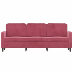 Divano a 3 Posti Rosso Vino 180 cm in Vellutocod mxl 109367 - Vista aggiuntiva 3