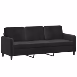 Divano a 3 Posti Nero 180 cm in Vellutocod mxl 83304 - Vista aggiuntiva 2