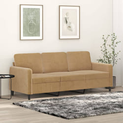 vidaXL Divano a 3 Posti Marrone 180 cm in Velluto
