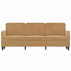 vidaXL Divano a 3 Posti Marrone 180 cm in Velluto - Vista aggiuntiva 3