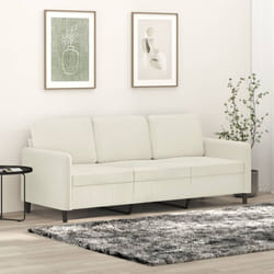 Divano a 3 Posti Crema 180 cm in Vellutocod mxl 85405