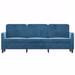 vidaXL Divano a 3 Posti Blu 180 cm in Velluto - Vista aggiuntiva 3