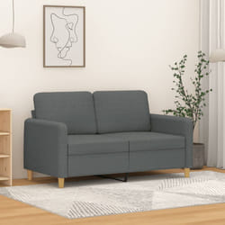 vidaXL Divano a 2 Posti Grigio Scuro 120 cm in Tessuto