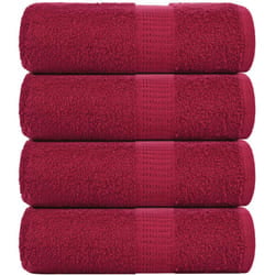 Asciugamani Ospiti 4 pz Bordò 30x50 cm 360 g/m² 100% Cotone Vidaxl 1017