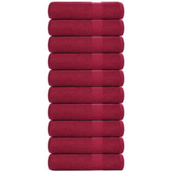 Asciugamani da Bagno 10 pz Bordeaux 100x150 cm 100% Cotone Vidaxl 1691