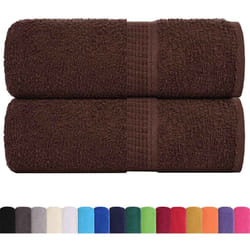 Asciugamani Ospiti 2 pz Marrone 30x50 cm 360 g/m² 100% Cotone Vidaxl