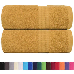 Asciugamani per Sapone 2 pz Oro 30x30 cm 360 g/m² 100% Cotone Vidaxl