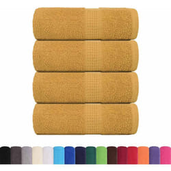 Asciugamani per Sapone 4 pz Oro 30x30 cm 360 g/m² 100% Cotone Vidaxl
