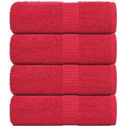 Asciugamani per Sapone 4 pz Rossi 30x30 cm 360 g/m² 100% Cotone Vidaxl