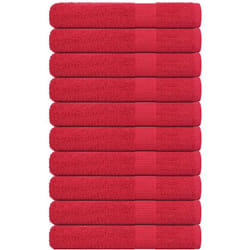 Vidaxl - Asciugamani 10 pz Rossi 100x200 cm 360 g/m² 100% Cotone 8137