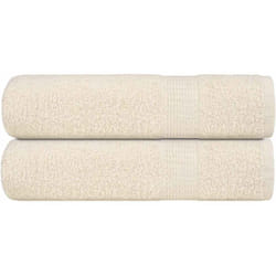 Asciugamani 2 pz Crema 50x100 cm 360 g/m² 100% Cotone Vidaxl 3532