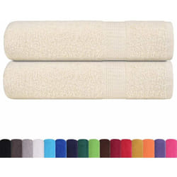 Asciugamani Doccia 2 pz Crema 70x140 cm 360 g/m² 100% Cotone Vidaxl