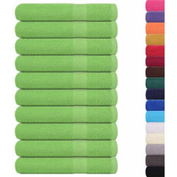 Asciugamani 10 pz Verde Mela 100x200 cm 360 g/m² 100% Cotone vidaXL