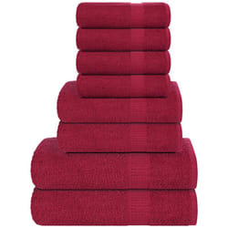 Set Asciugamani 8 pz Bordeaux 360 gsm 100% Cotone Vidaxl 9238