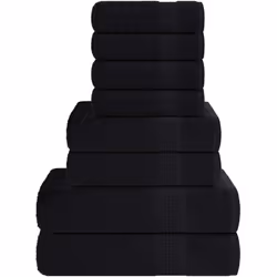 Colore: Nero Materiale: 100% cotone Dimensioni asciugamano ospite: 30 x 50 cm (P x L) Dimensioni asciugamano: 50 x 100 cm (P ...