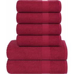 Set Asciugamani 8 pz Bordeaux 360 gsm 100% Cotone Vidaxl 2729