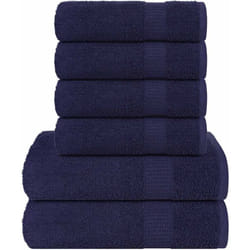 Set Asciugamani 8 pz Blu Navy 360 gsm 100% Cotone Vidaxl 6271