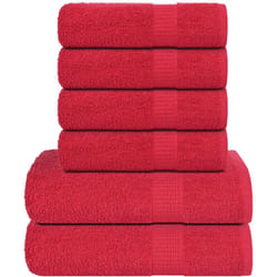 Vidaxl - Set Asciugamani 6 pz Rossi 360 gsm 100% Cotone 3422