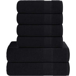 Set Asciugamani 6 pz Neri 360 gsm 100% Cotone Vidaxl 9146
