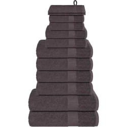 Set Asciugamani 12 pz Antracite 360 gsm 100% Cotone Vidaxl 420452
