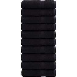Asciugamani Premium solund 10 pz Neri 50x100 cm 600 g/m² Vidaxl 165192