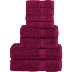 Vidaxl - Set ASciugamani solund 8 pz Bordeaux 600 gsm 289145