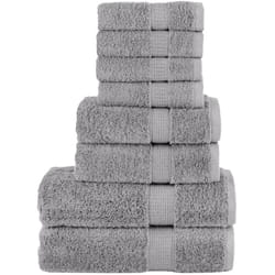 Set ASciugamani solund 8 pz Grigio 600 gsm Vidaxl 812534