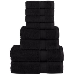 Set ASciugamani solund 8 pz Neri 600 gsm Vidaxl 673171