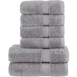 Vidaxl - Set ASciugamani solund 6 pz Grigio 600 gsm