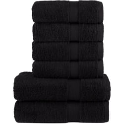Set ASciugamani solund 6 pz Neri 600 gsm Vidaxl 865320