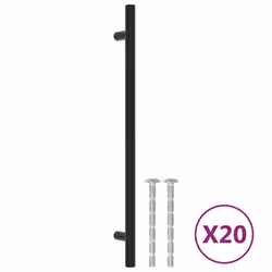 Maniglie per Mobili 20 pz Nere 224 mm in Acciaio Inoxcod mxl 132976 - Vista aggiuntiva 2