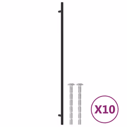 Maniglie per Mobili 10 pz Nere 480 mm in Acciaio Inoxcod mxl 85058 - Vista aggiuntiva 2