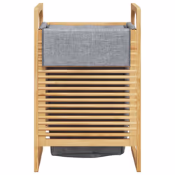 Cesto per il Bucato con Borsa Grigia 32x30x36,5 cm in Bambùcod mxl 83968 - Vista aggiuntiva 3