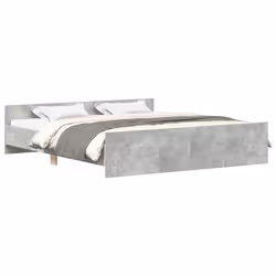 vidaXL Giroletto con Testiera e Pediera Grigio Cemento 160x200 cm - Vista aggiuntiva 2