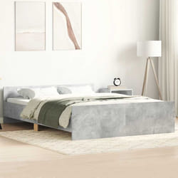 vidaXL Giroletto con Testiera e Pediera Grigio Cemento 140x190 cm