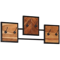 Vidaxl - Appendiabiti a Parete 90x1x35 cm Legno Massello Acacia e Ferro 71273
