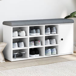 Panca Porta Scarpe Bianca 102x32x50 cm in Legno Multistratocod mxl 133604