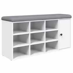 Panca Porta Scarpe Bianca 102x32x50 cm in Legno Multistratocod mxl 133604 - Vista aggiuntiva 2