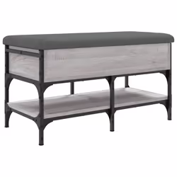 Panca Porta Scarpe Grigio Sonoma 82x42x45 cm Legno Multistratocod mxl 85690 - Vista aggiuntiva 2