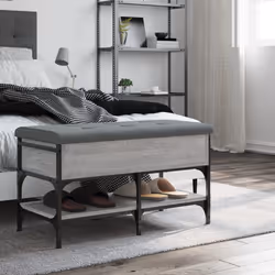 Panca Porta Scarpe Grigio Sonoma 82x42x45 cm Legno Multistratocod mxl 85690 - Vista aggiuntiva 3