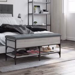 vidaXL Panca Porta Scarpe Grigio Sonoma 102x42x45 cm Legno Multistrato - Vista aggiuntiva 3