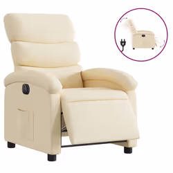 Poltrona Elettrica Reclinabile Crema in Tessutocod mxl 108867 - Vista aggiuntiva 2