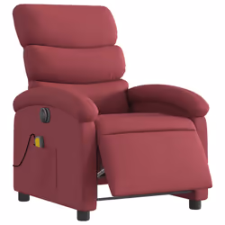 Poltrona Massaggiante Reclinabile Elettrica Rosso Vino Tessutocod mxl 84914 - Vista aggiuntiva 3